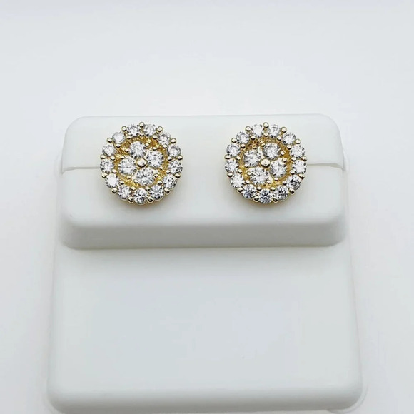 "14K Gold Plated Cubic Zircon Earrings, INUS1BR130 - Picture 2 of 10